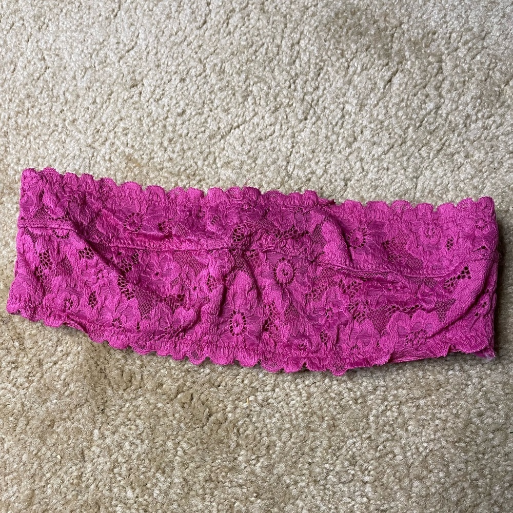 Pink Lace Bandeau Bralette